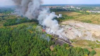 Ponownie płonie wysypisko śmieci przy Turskiego 